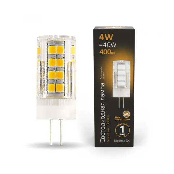 Светодиодная лампа Gauss 4W 400Lm 2700K G4 107307104 GAUSS 107307104_GAUSS