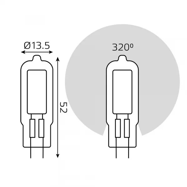 Светодиодная лампа Gauss 5,5W 480Lm 3000K G4 107807105 GAUSS 107807105_GAUSS