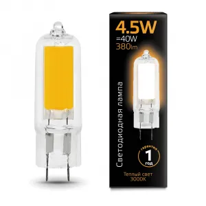 Светодиодная лампа Gauss 4,5W 380Lm 3000K G4 107807104