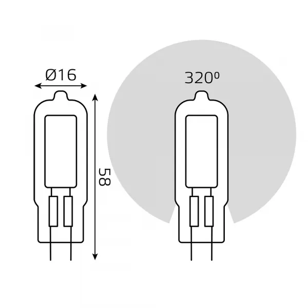Светодиодная лампа Gauss 4,5W 380Lm 3000K G4 107807104 GAUSS 107807104_GAUSS