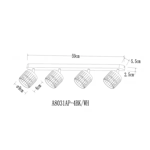 Спот Arte Lamp ATRIA ARTE LAMP A8031PL-4BK