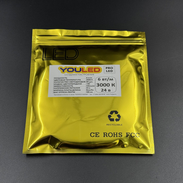 Лента светодиодная YouLED PRO LED 6w 80d 3000К, 4000К, 6000К