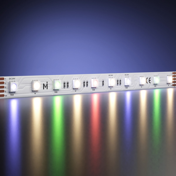 Светодиодная лента Ultra 24В 5050 14,4Вт/м RGB+W 3000К 5м IP 20 201132