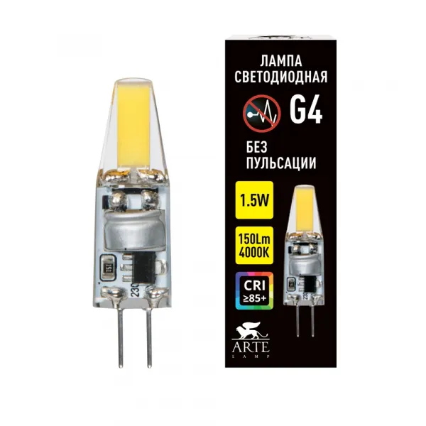 Светодиодная лампа Arte Lamp LUGO Капсульная 1.5W 150Lm 4000К G4 ARTE LAMP A0415-4K