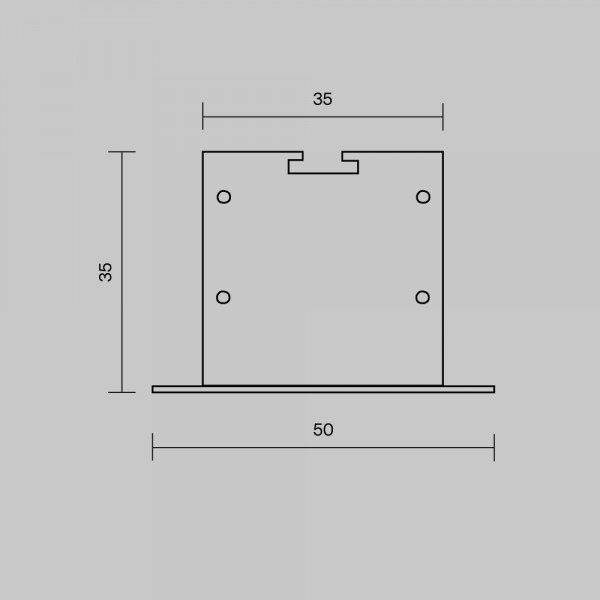Комплект заглушек (для профиля 50×35) 2 шт., ALM-5035T-S-EC 642034